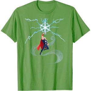 imageMarvel Thor Winter Snowflake Holiday TShirtGrass Green