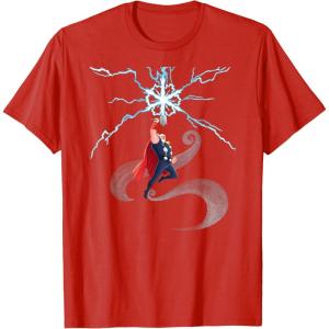 imageMarvel Thor Winter Snowflake Holiday TShirtRed