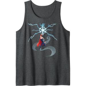 imageMarvel Thor Winter Snowflake Holiday Tank TopDark Heather Grey