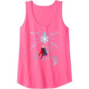 imageMarvel Thor Winter Snowflake Holiday Tank TopNeon Pink