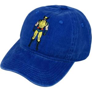 imageMarvel XMen Dad Hat Wolverine Cotton Washed Adjustable Baseball Cap with Curved Brim Light Blue One Size