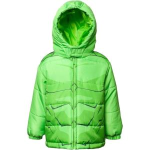 imageMarvel Zip Up Cosplay Puffer Jacket Toddler to Big Kid Sizes 2T  1416Hulk Green
