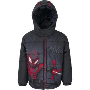 imageMarvel Zip Up Cosplay Puffer Jacket Toddler to Big Kid Sizes 2T  1416Miles Morales