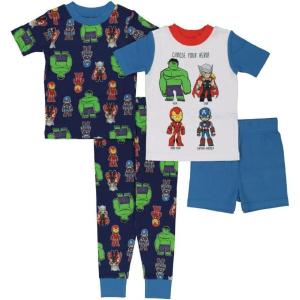 imageMarvel boys 4piece Snugfit Cotton Superhero Pajama Set Soft ampamp Cute for KidsChoose Your Hero