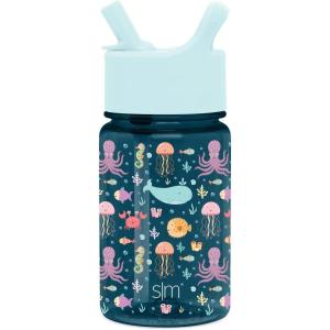 imageSimple Modern Kids Tritan Plastic Summit Water Bottle  Marvel Spiderman 12 oz BPAFree Cup with Covered Leak Proof Straw Lid for Girls Toddlers  Spider GwenUnder the Sea