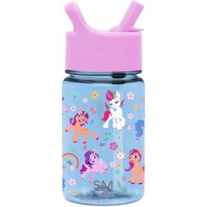 imageSimple Modern Kids Tritan Plastic Summit Water Bottle  Marvel Spiderman 12 oz BPAFree Cup with Covered Leak Proof Straw Lid for Girls Toddlers  Spider GwenMy Little Pony Garden of Rainbows