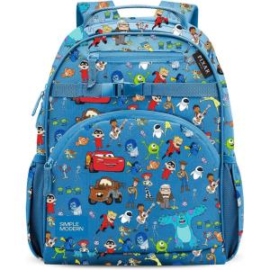 imageSimple Modern Medium Marvel Toddler Backpack for School Girls and Boys  Kindergarten Elementary Kids Backpack  Fletcher Collection  Kids  15quot tall  Spidey KidDisney Pixar Mashup on Blue