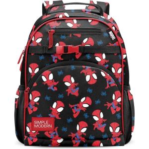 imageSimple Modern Medium Marvel Toddler Backpack for School Girls and Boys  Kindergarten Elementary Kids Backpack  Fletcher Collection  Kids  15quot tall  Spidey KidMarvel Go Spidey Go