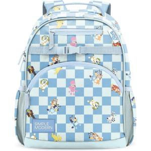 imageSimple Modern Medium Marvel Toddler Backpack for School Girls and Boys  Kindergarten Elementary Kids Backpack  Fletcher Collection  Kids  15quot tall  Spidey KidBluey Checkmate