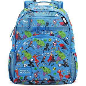 imageSimple Modern Medium Marvel Toddler Backpack for School Girls and Boys  Kindergarten Elementary Kids Backpack  Fletcher Collection  Kids  15quot tall  Spidey KidMarvel Avengers Heroes