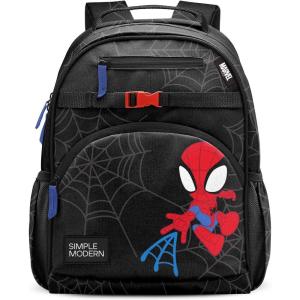 imageSimple Modern Medium Marvel Toddler Backpack for School Girls and Boys  Kindergarten Elementary Kids Backpack  Fletcher Collection  Kids  15quot tall  Spidey KidMarvel Spidey Kid
