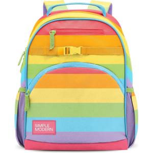 imageSimple Modern Medium Marvel Toddler Backpack for School Girls and Boys  Kindergarten Elementary Kids Backpack  Fletcher Collection  Kids  15quot tall  Spidey KidRainbow Stripes