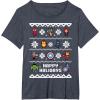 imageMarvel Avengers Christmas Sweater Happy Holidays TShirtHeather Blue