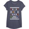imageMarvel Avengers Christmas Sweater Happy Holidays TShirtHeather Blue