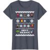 imageMarvel Avengers Christmas Sweater Happy Holidays TShirtHeather Blue