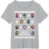 imageMarvel Avengers Christmas Sweater Happy Holidays TShirtHeather Grey