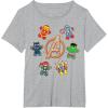 imageMarvel Avengers Holiday Christmas Gingerbread People ampamp Logo TShirtHeather Grey