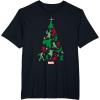 imageMarvel Avengers and Guardians of the Galaxy Christmas Tree Short Sleeve TShirtBlack