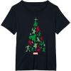 imageMarvel Avengers and Guardians of the Galaxy Christmas Tree Short Sleeve TShirtBlack