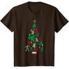 imageMarvel Avengers and Guardians of the Galaxy Christmas Tree Short Sleeve TShirtBrown