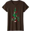 imageMarvel Avengers and Guardians of the Galaxy Christmas Tree Short Sleeve TShirtBrown