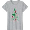 imageMarvel Avengers and Guardians of the Galaxy Christmas Tree Short Sleeve TShirtHeather Grey