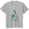 imageMarvel Avengers and Guardians of the Galaxy Christmas Tree Short Sleeve TShirtHeather Grey