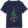 imageMarvel Avengers and Guardians of the Galaxy Christmas Tree Short Sleeve TShirtNavy Blue