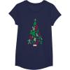 imageMarvel Avengers and Guardians of the Galaxy Christmas Tree Short Sleeve TShirtNavy Blue