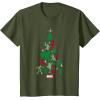imageMarvel Avengers and Guardians of the Galaxy Christmas Tree Short Sleeve TShirtOlive Green