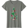 imageMarvel Avengers and Guardians of the Galaxy Christmas Tree Short Sleeve TShirtOlive Heather