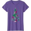 imageMarvel Avengers and Guardians of the Galaxy Christmas Tree Short Sleeve TShirtPurple Heather