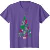 imageMarvel Avengers and Guardians of the Galaxy Christmas Tree Short Sleeve TShirtPurple Heather
