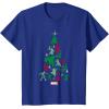 imageMarvel Avengers and Guardians of the Galaxy Christmas Tree Short Sleeve TShirtRoyal Blue