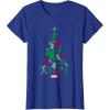 imageMarvel Avengers and Guardians of the Galaxy Christmas Tree Short Sleeve TShirtRoyal Blue