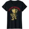 imageMarvel Christmas Groot Galaxy Greetings Short Sleeve TShirtBlack