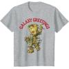 imageMarvel Christmas Groot Galaxy Greetings Short Sleeve TShirtHeather Grey