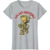 imageMarvel Christmas Groot Galaxy Greetings Short Sleeve TShirtHeather Grey