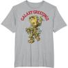 imageMarvel Christmas Groot Galaxy Greetings Short Sleeve TShirtHeather Grey