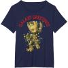 imageMarvel Christmas Groot Galaxy Greetings Short Sleeve TShirtNavy Blue
