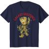 imageMarvel Christmas Groot Galaxy Greetings Short Sleeve TShirtNavy Blue