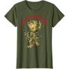 imageMarvel Christmas Groot Galaxy Greetings Short Sleeve TShirtOlive Green