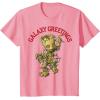 imageMarvel Christmas Groot Galaxy Greetings Short Sleeve TShirtPink