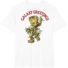 imageMarvel Christmas Groot Galaxy Greetings Short Sleeve TShirtWhite