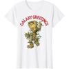 imageMarvel Christmas Groot Galaxy Greetings Short Sleeve TShirtWhite