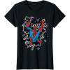 imageMarvel Christmas SpiderMan Jingle All The Way Action Pose TShirtBlack
