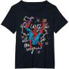 imageMarvel Christmas SpiderMan Jingle All The Way Action Pose TShirtBlack