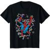imageMarvel Christmas SpiderMan Jingle All The Way Action Pose TShirtBlack