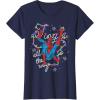 imageMarvel Christmas SpiderMan Jingle All The Way Action Pose TShirtNavy Blue