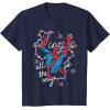 imageMarvel Christmas SpiderMan Jingle All The Way Action Pose TShirtNavy Blue